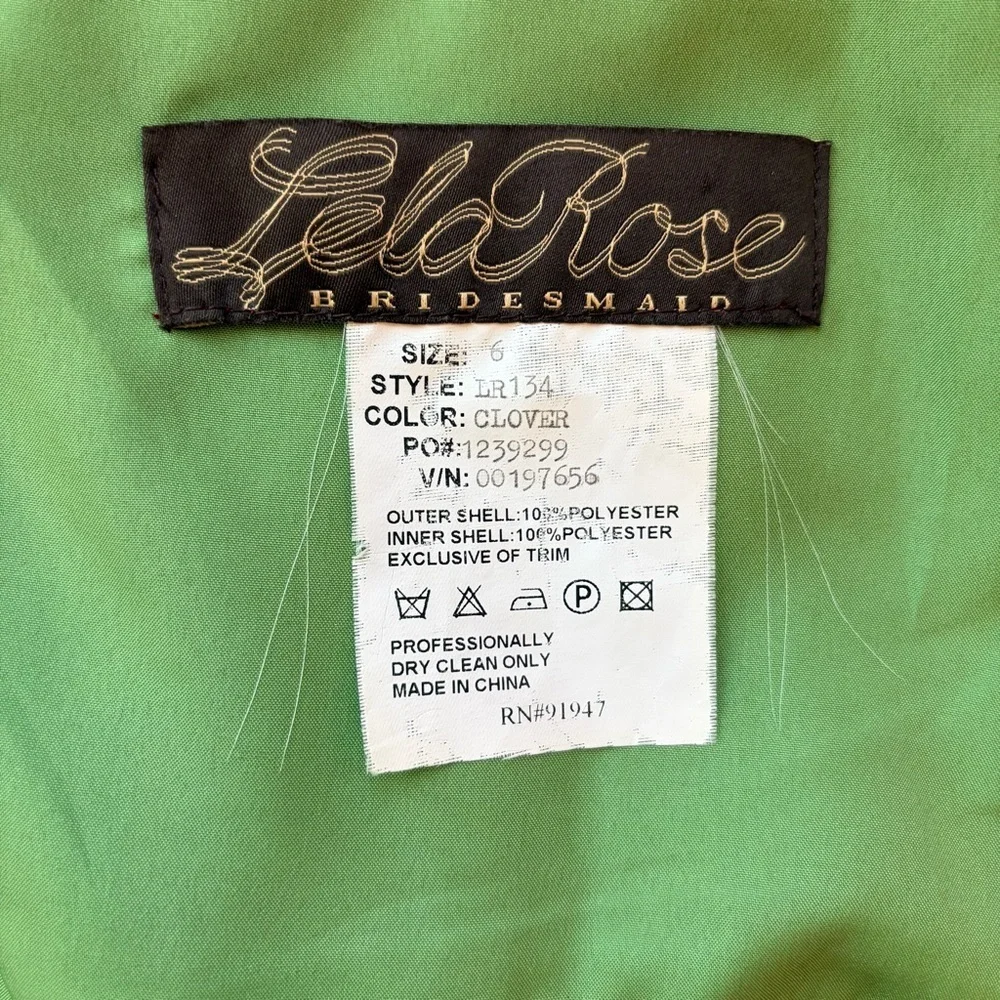 Lela Rose Green Clover Strapless Dress | 6 - Picture 3 of 5